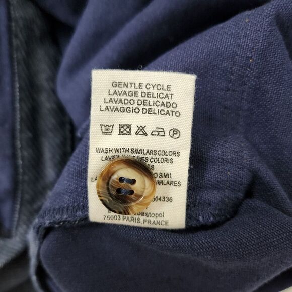 FRNCH Paris Daniella Overalls‎ Medium Blue Marine Wide Leg Soft Cotton Denim NWT - Picture 4 of 14